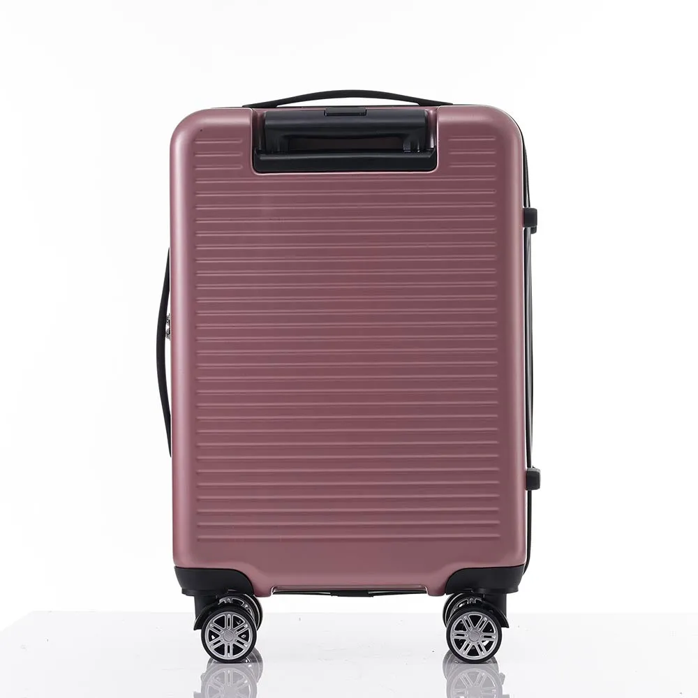 20 Inch Front Open Luggage Lightweight Suitcase with Front Pocket and USB Port - Rose Gold