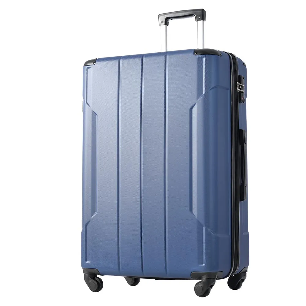 20In Expandable Lightweight Spinner Suitcase with Corner Guards - Blue