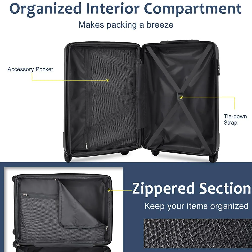 20In Expandable Lightweight Spinner Suitcase with Corner Guards - Blue