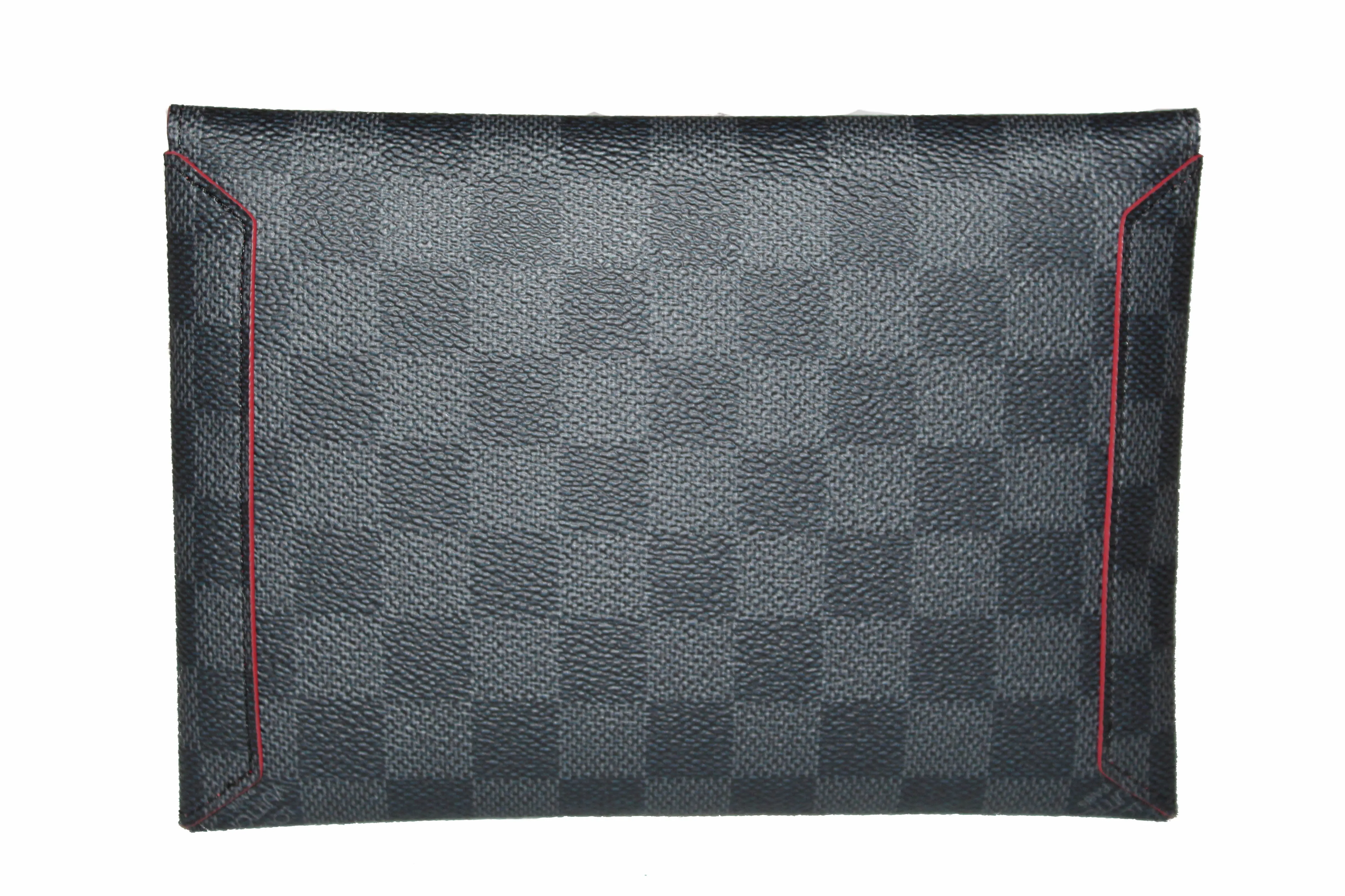 Authentic Louis Vuitton Damier Graphite Canvas Alpha MM Pouch