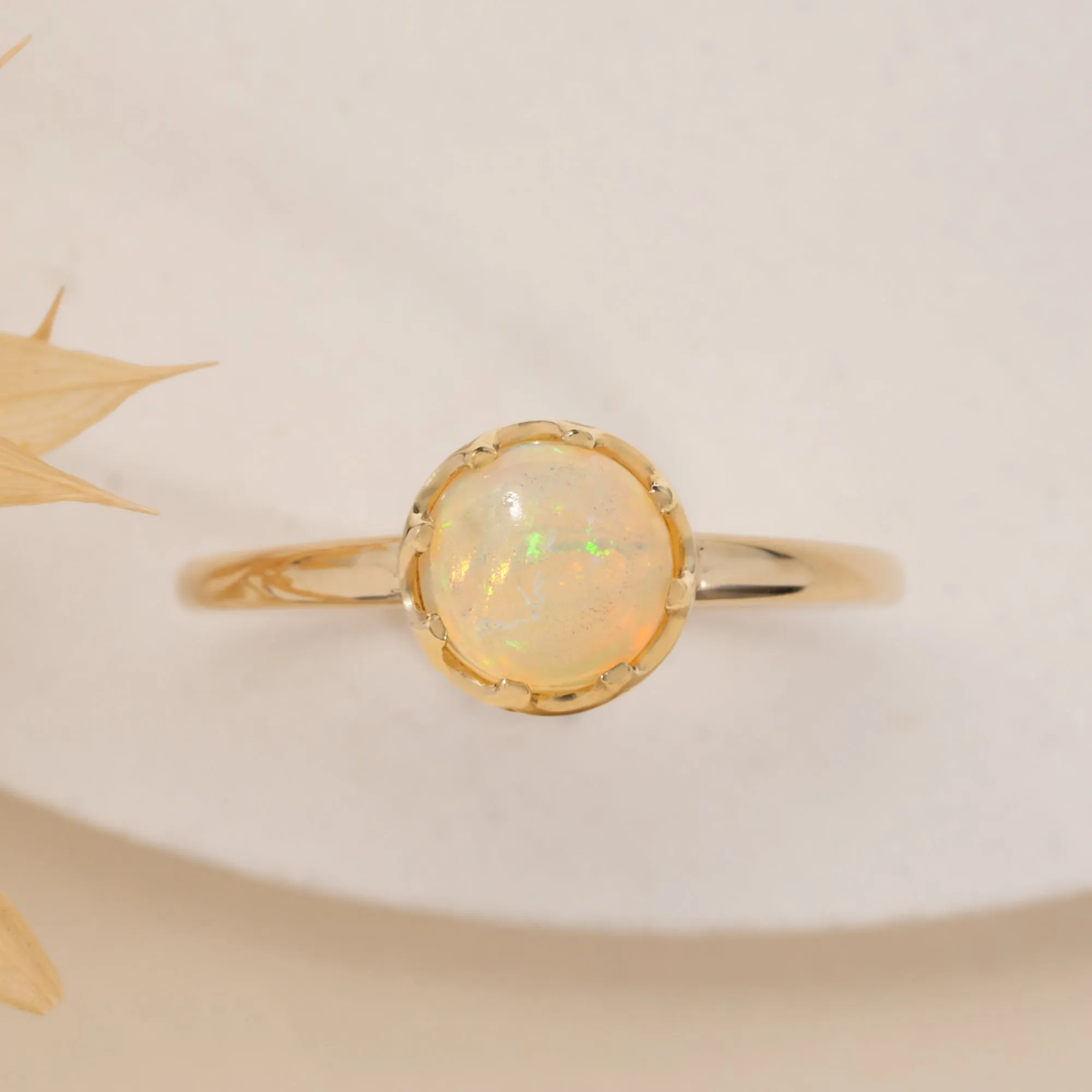 Cabochon Opal Engagement Ring, Amala