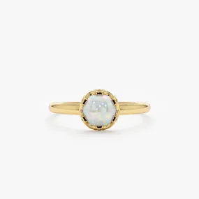 Cabochon Opal Engagement Ring, Amala