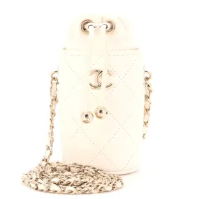 CHANEL Drawstring Bucket with Chain Quilted Lambskin Mini