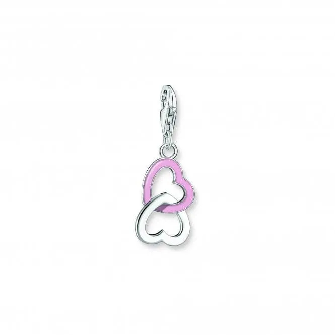 Charmista Pink Cold Enamel Intertwined Hearts Charm Pendant 2013-007-9