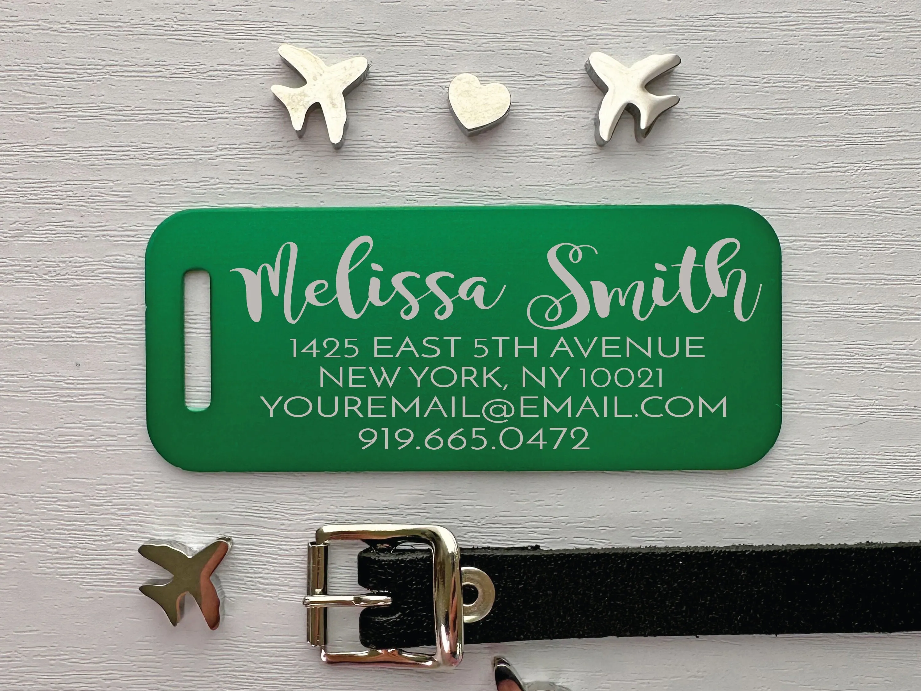 Custom Script Luggage Tag - Chic & Legible Travel ID