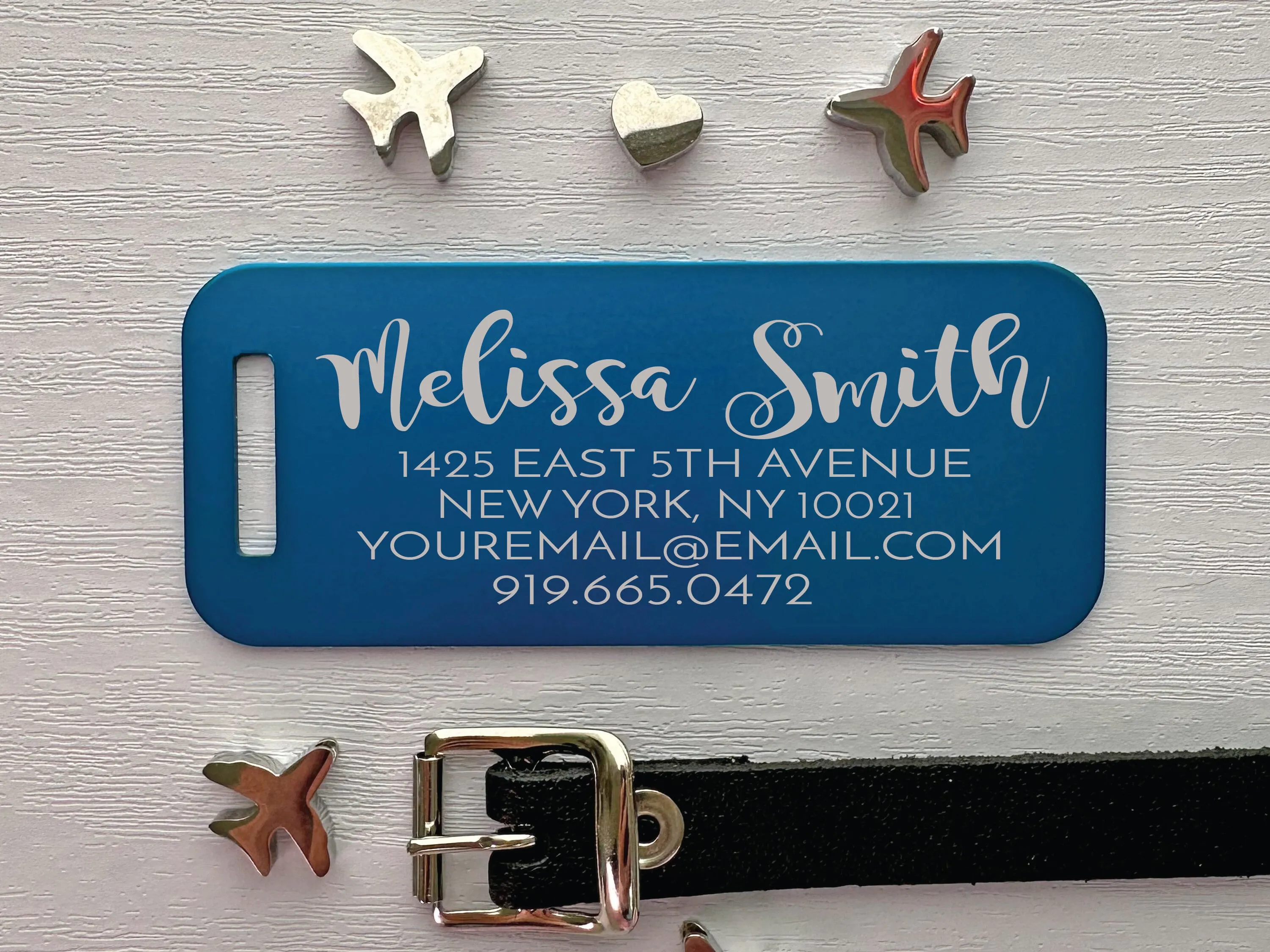 Custom Script Luggage Tag - Chic & Legible Travel ID