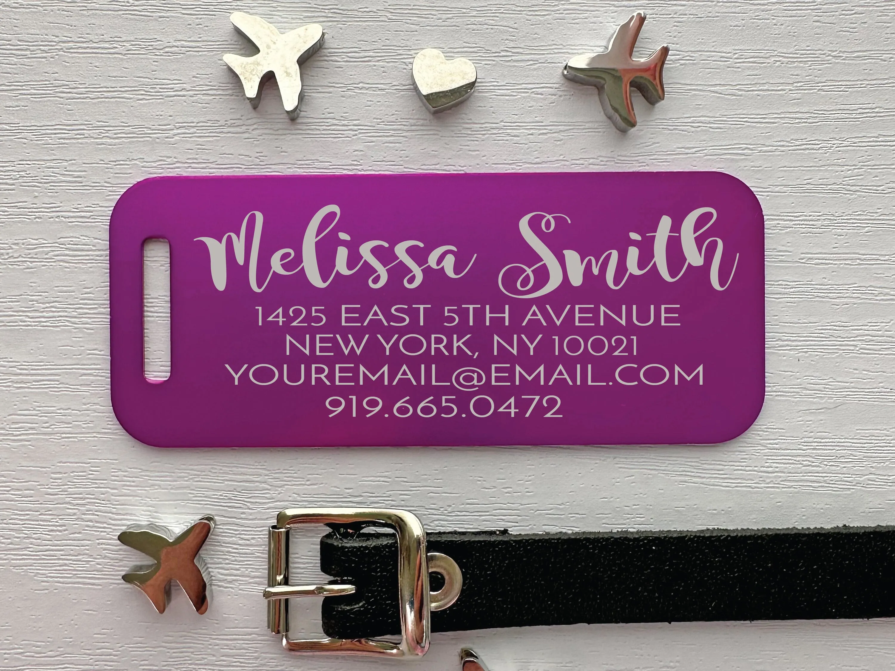 Custom Script Luggage Tag - Chic & Legible Travel ID