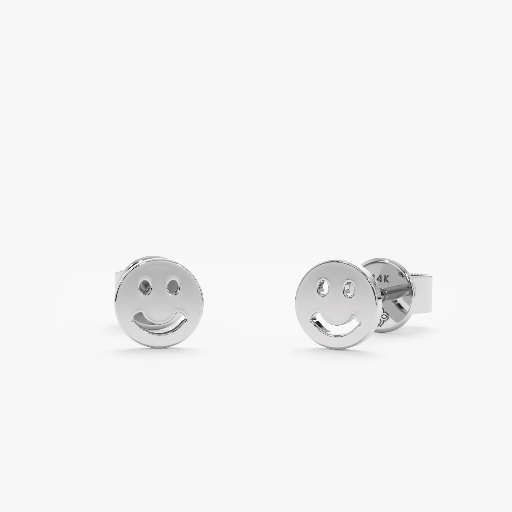 Dainty Happy Face Studs, Joyce