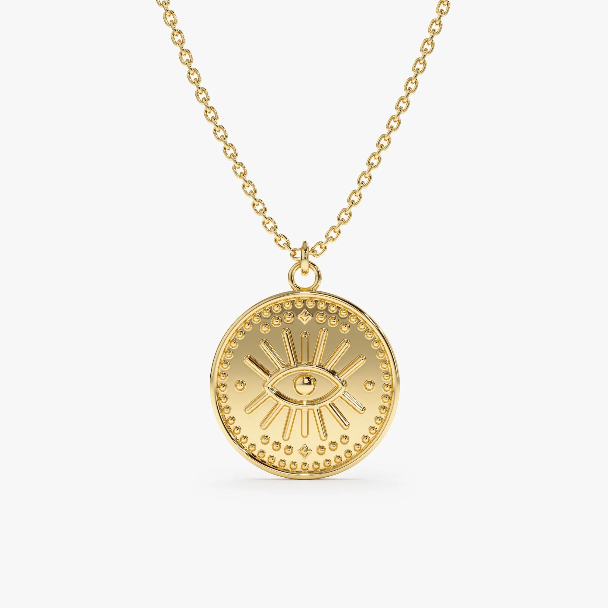 Evil Eye Medallion Necklace, Ada