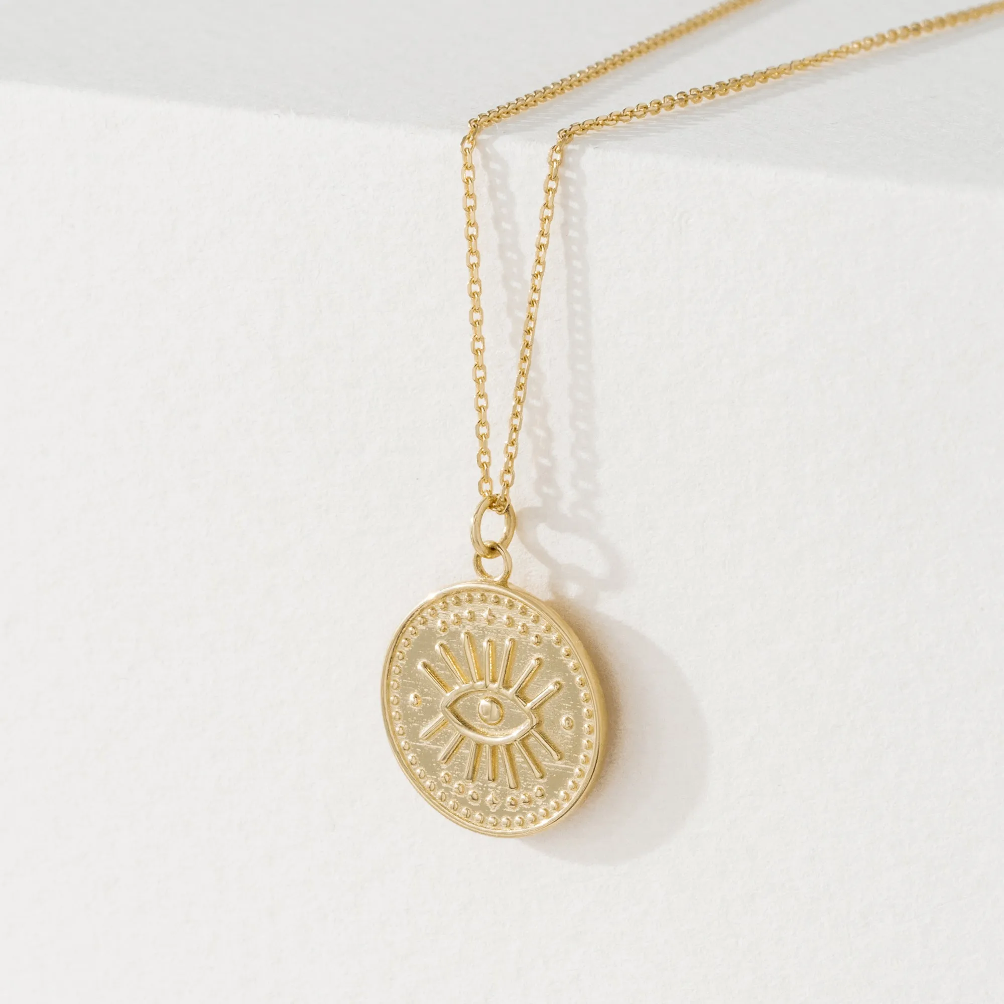 Evil Eye Medallion Necklace, Ada