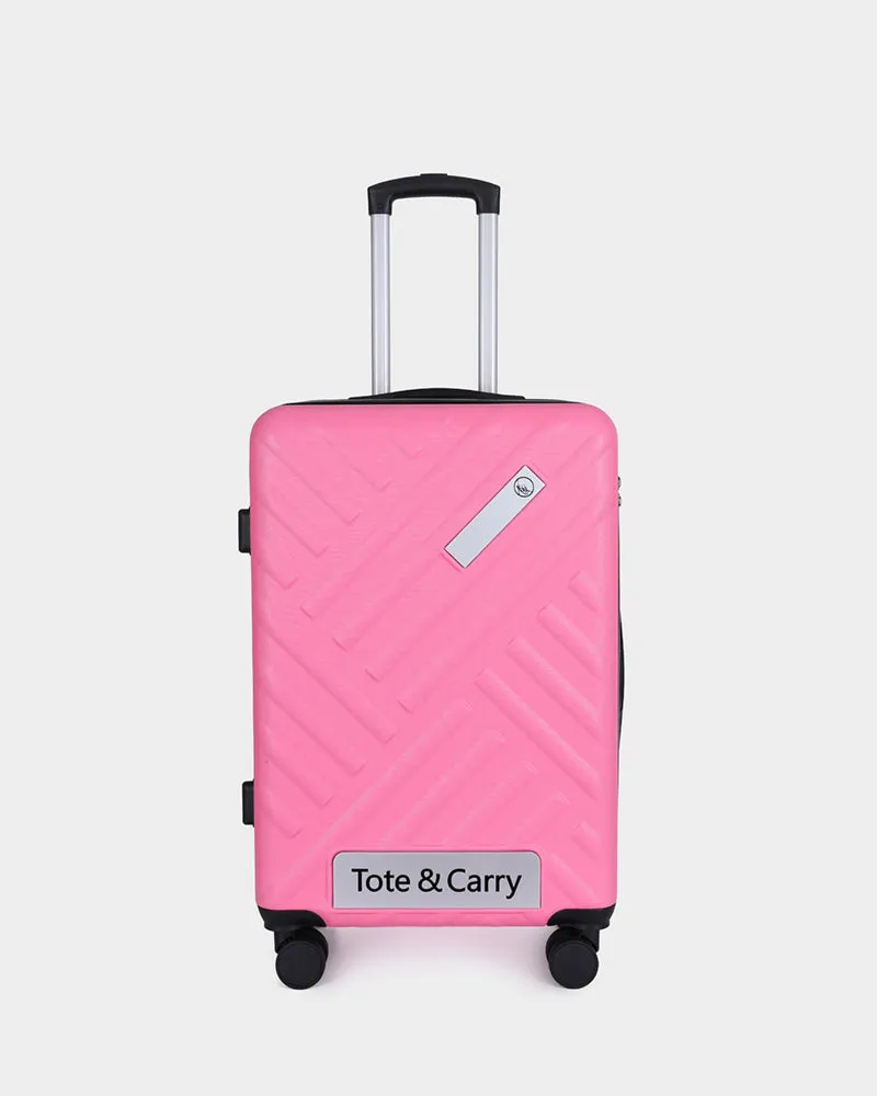 Hard Case 3 Piece Luggage Set in Pink