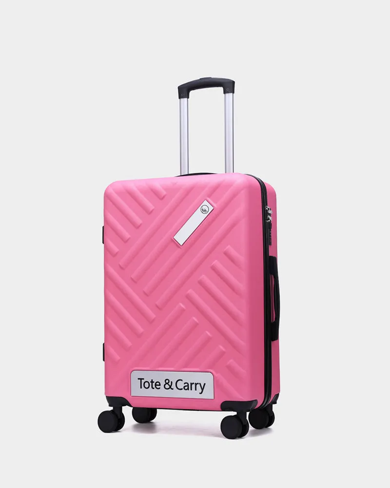 Hard Case 3 Piece Luggage Set in Pink