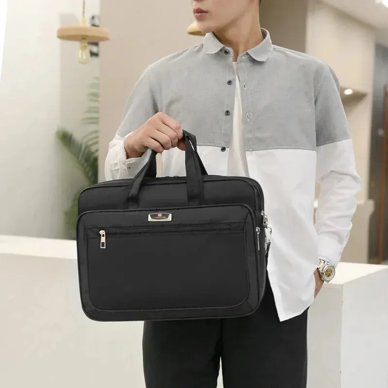 High-Capacity Briefcase Travel Laptop Protection Business Document Information Storage Bags Weekend Organizer Handbag Accessories