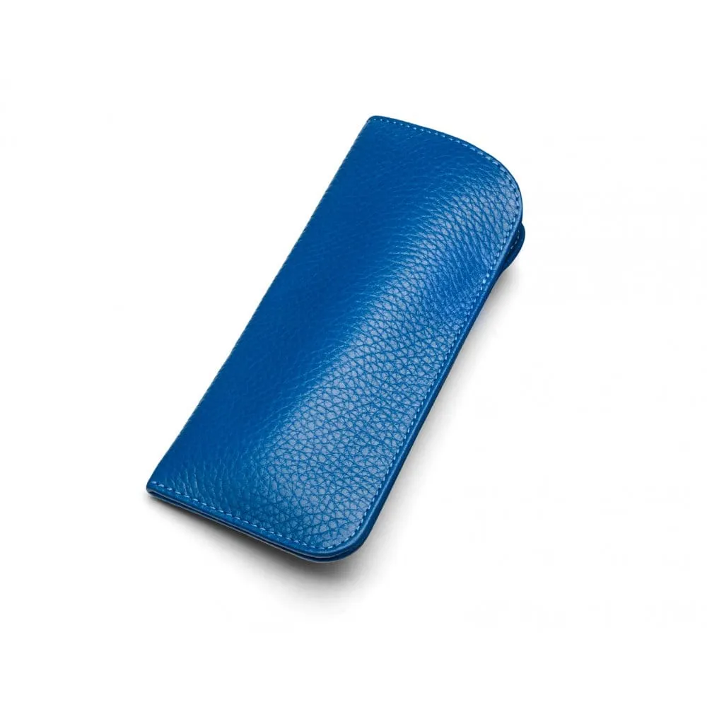 Large Leather Glasses Case - Cobalt