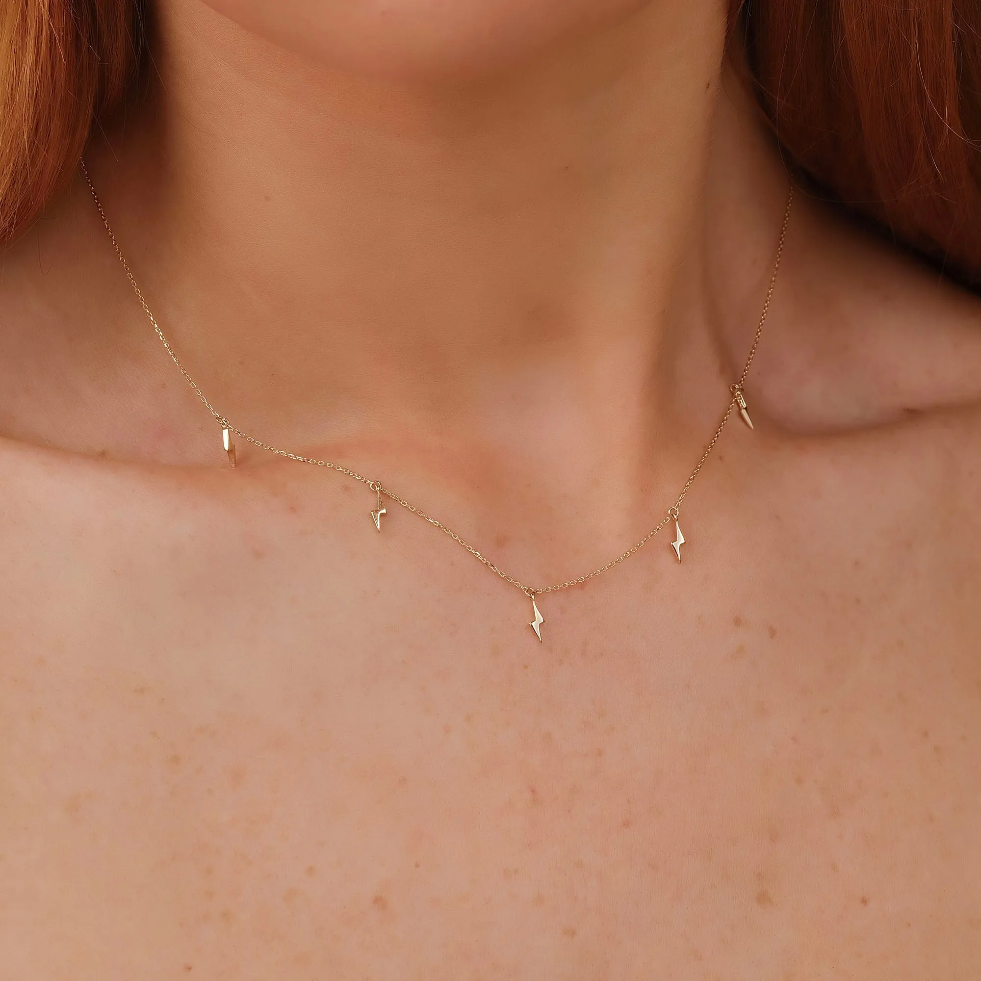 Lightning Bolt Drop Necklace, Briella