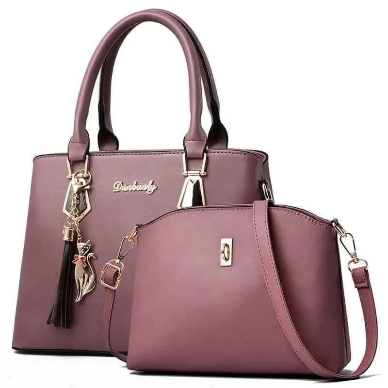 Melissa Leather Bag Set: Versatile Faux Leather Tote, Crossbody, Wristlet