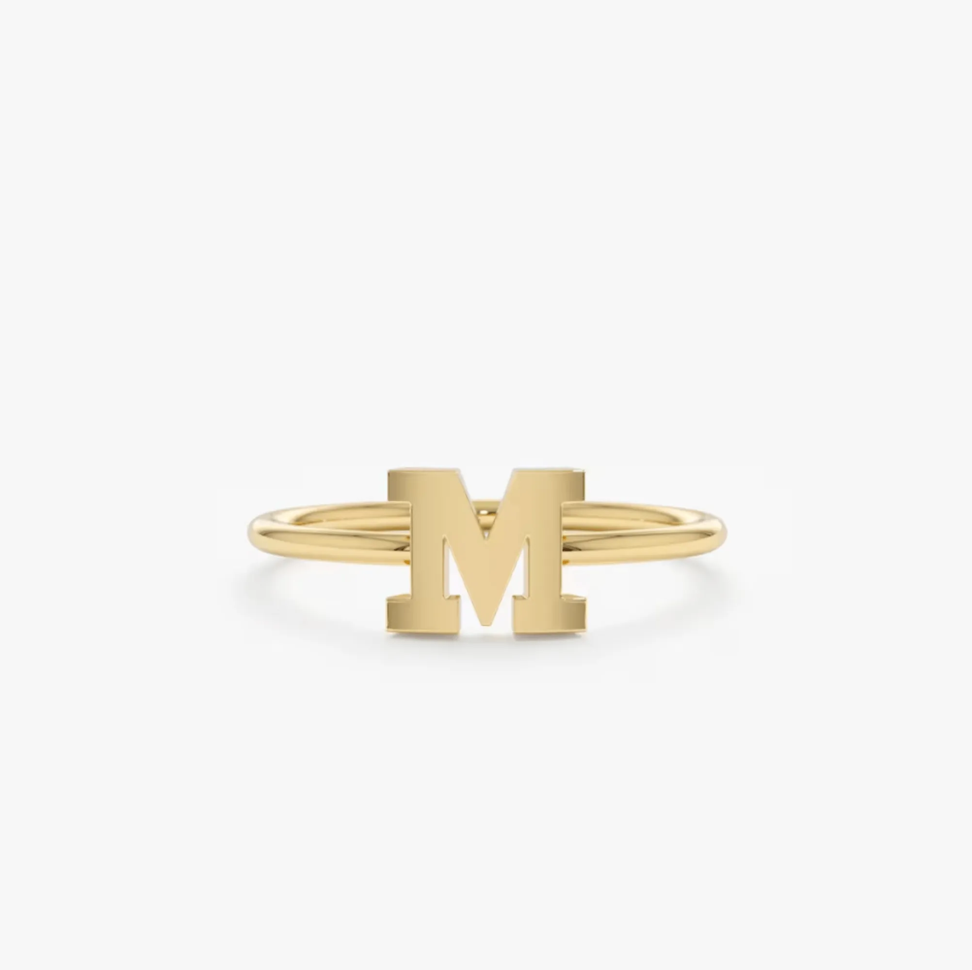 Plain Gold Initial Ring, Miley