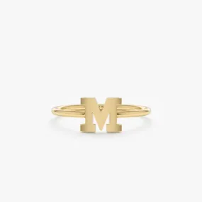 Plain Gold Initial Ring, Miley