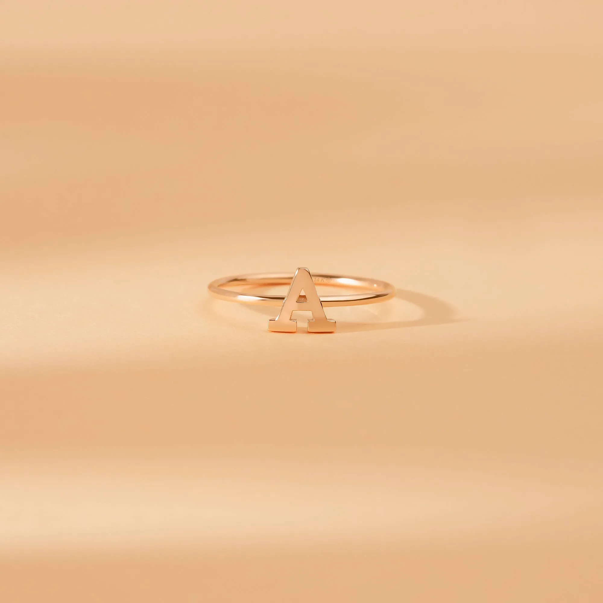 Plain Gold Initial Ring, Miley