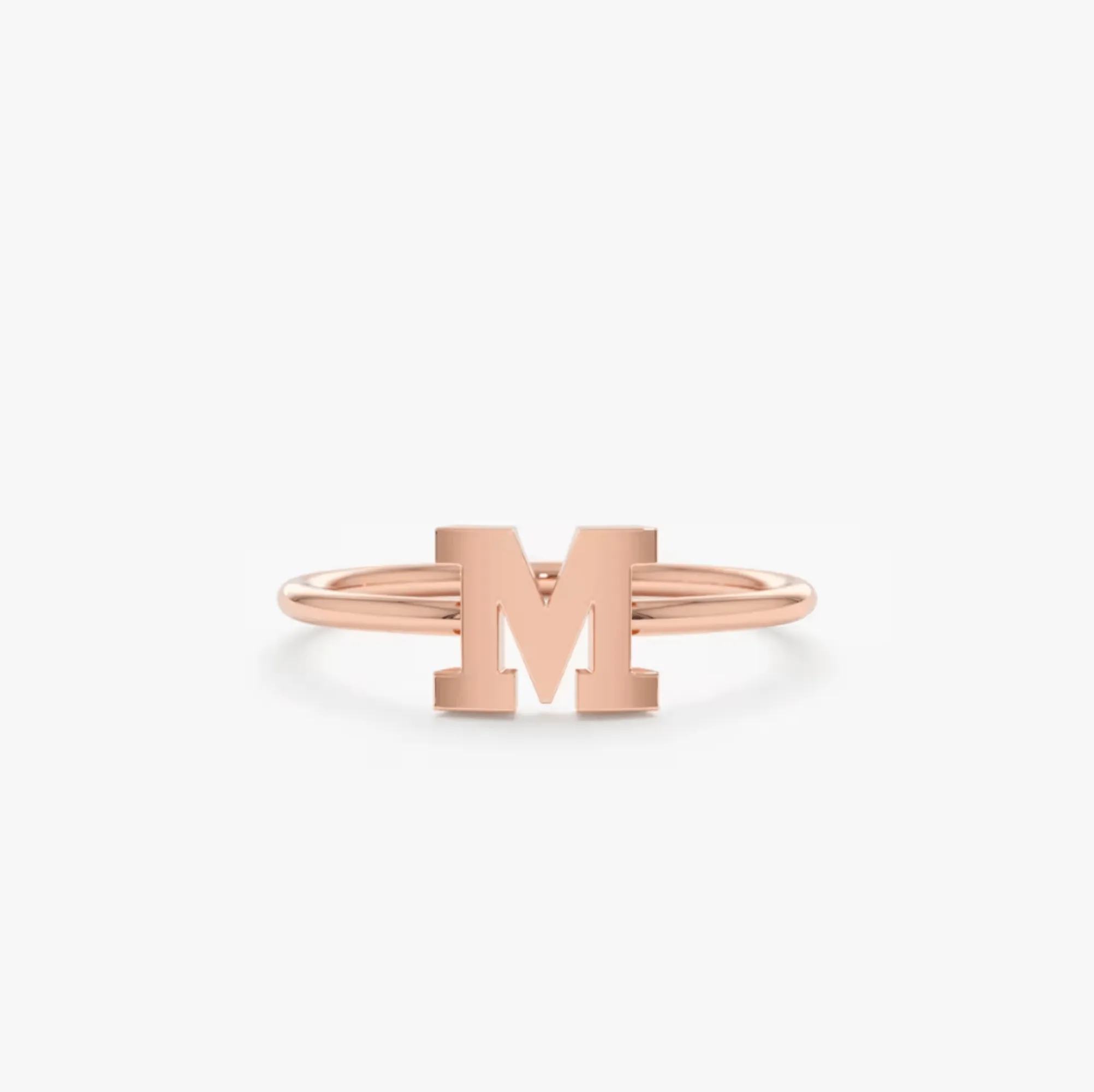 Plain Gold Initial Ring, Miley