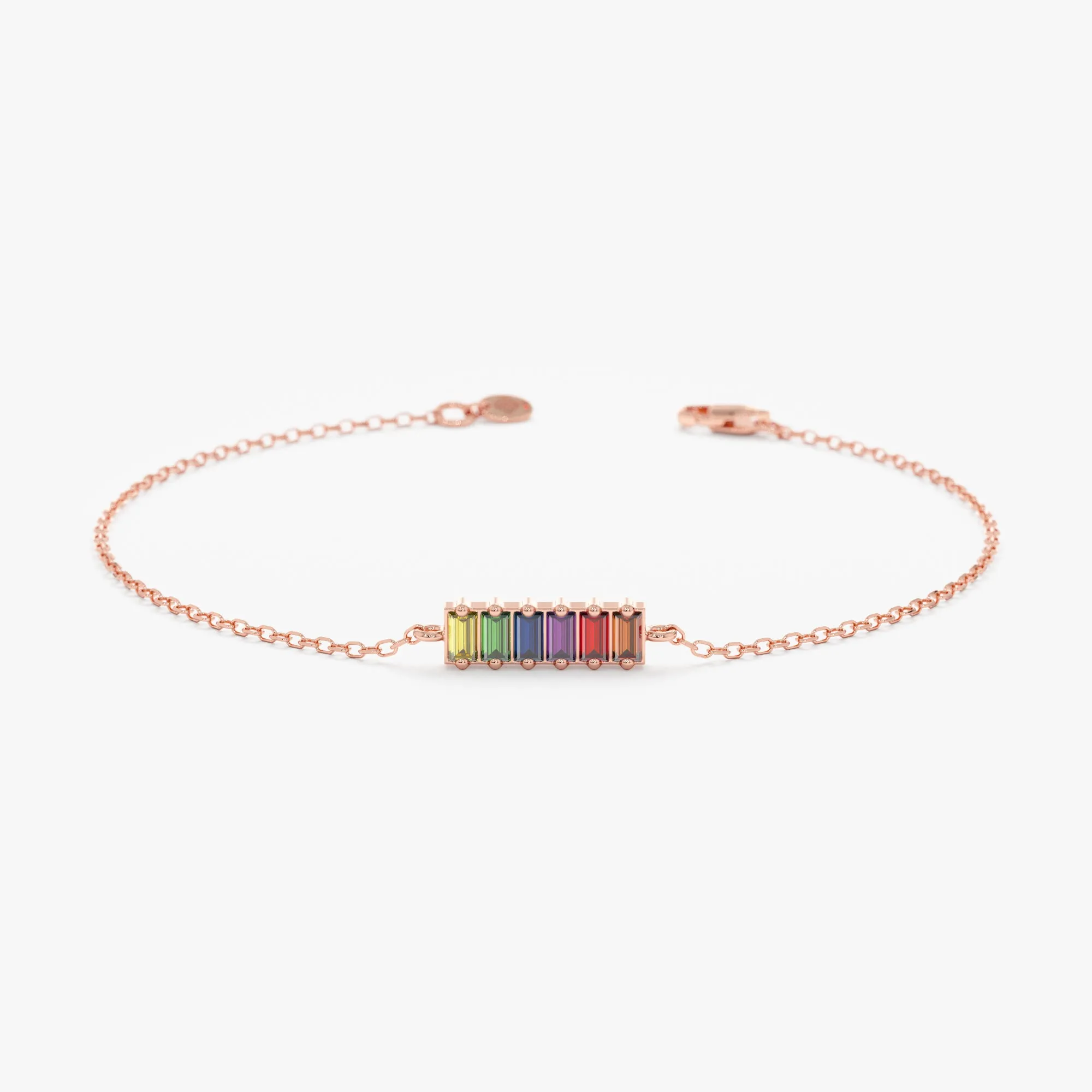 Rainbow Sapphire Bar Bracelet, Kira