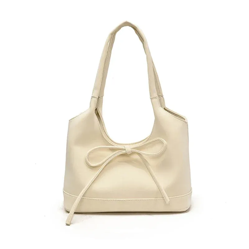 Small Faux Leather Bow Simple Handbags