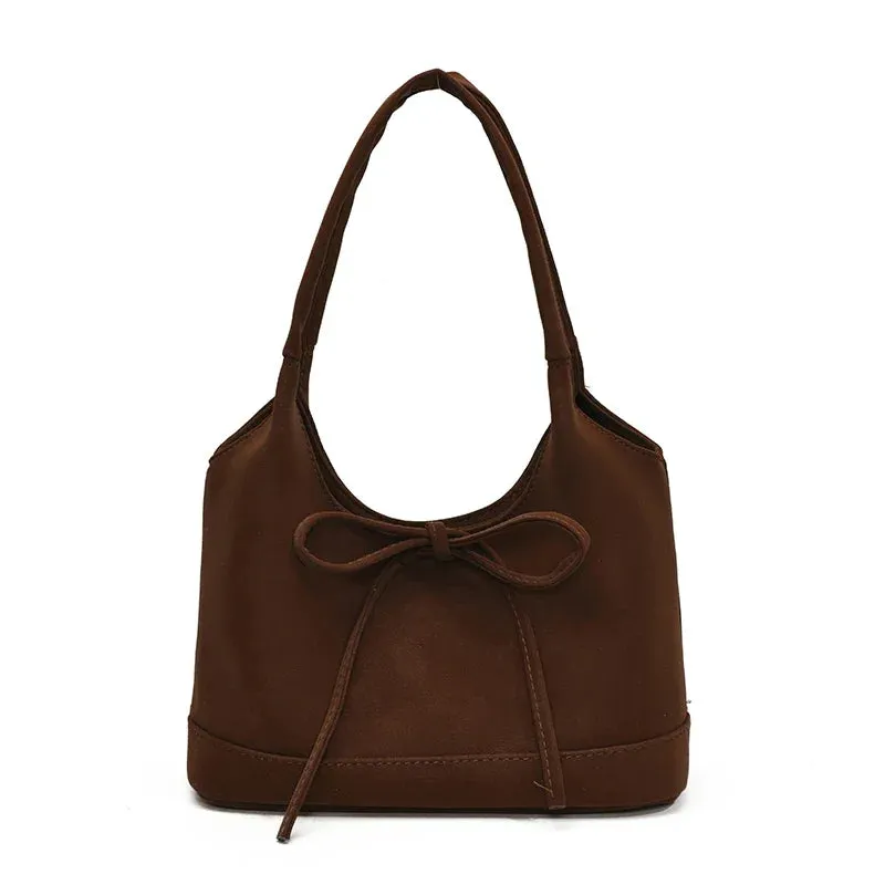 Small Faux Leather Bow Simple Handbags