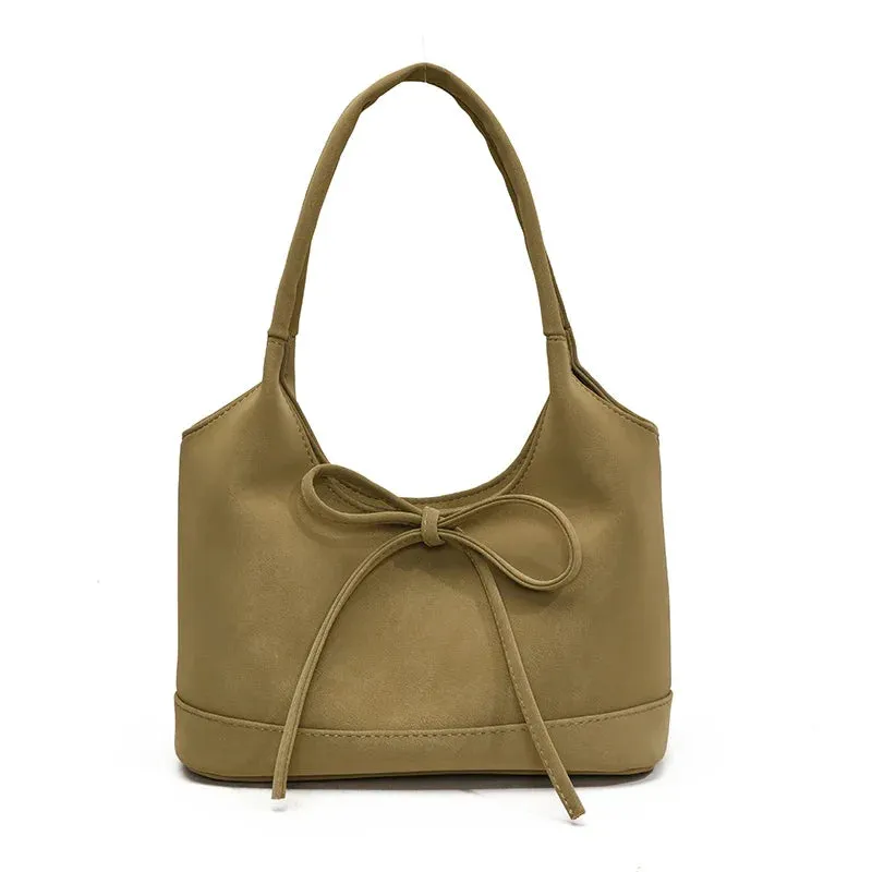 Small Faux Leather Bow Simple Handbags