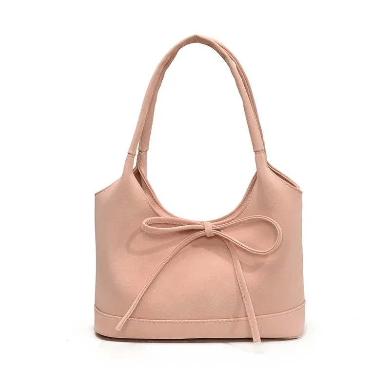 Small Faux Leather Bow Simple Handbags