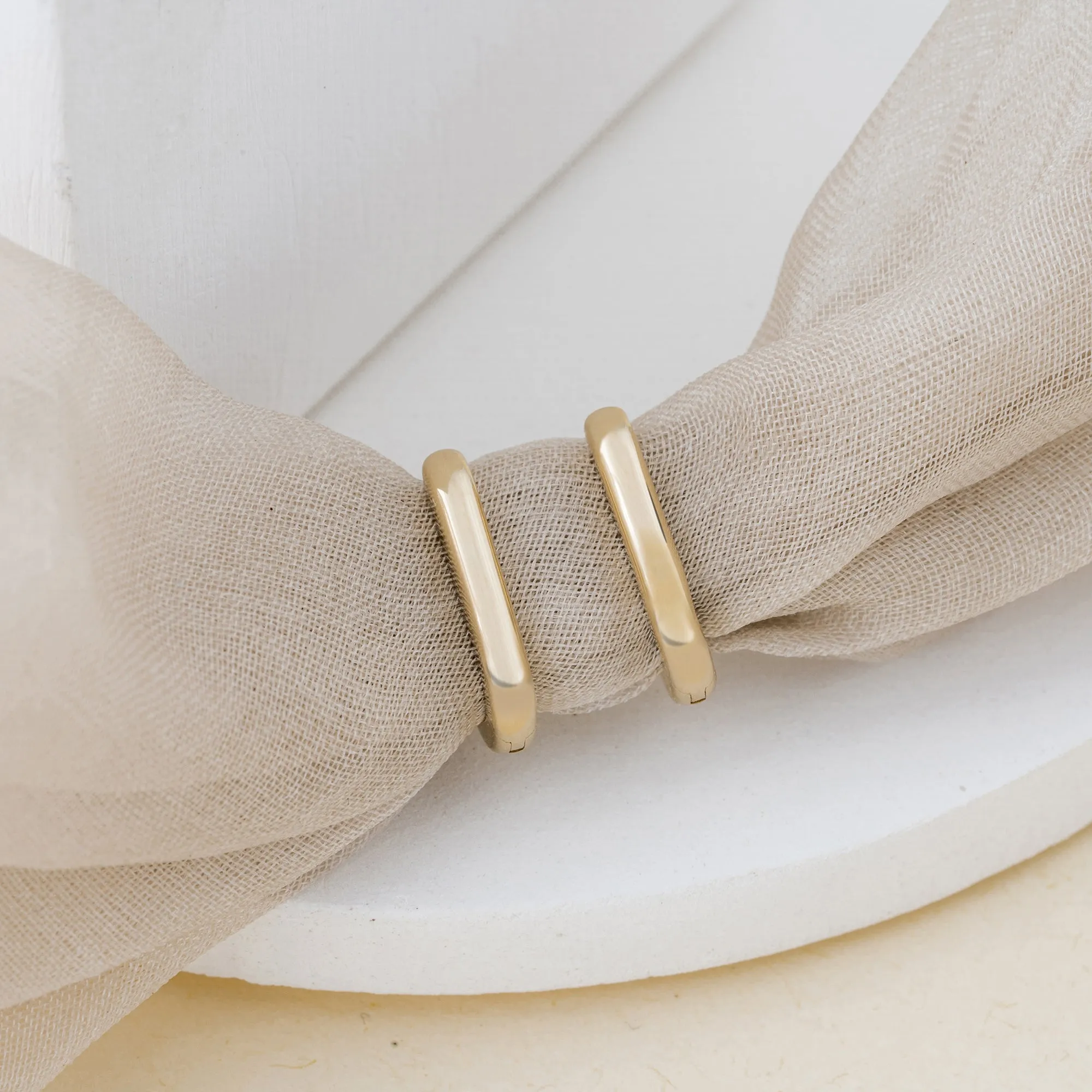 Solid Gold Oblong Earrings, Cataleya