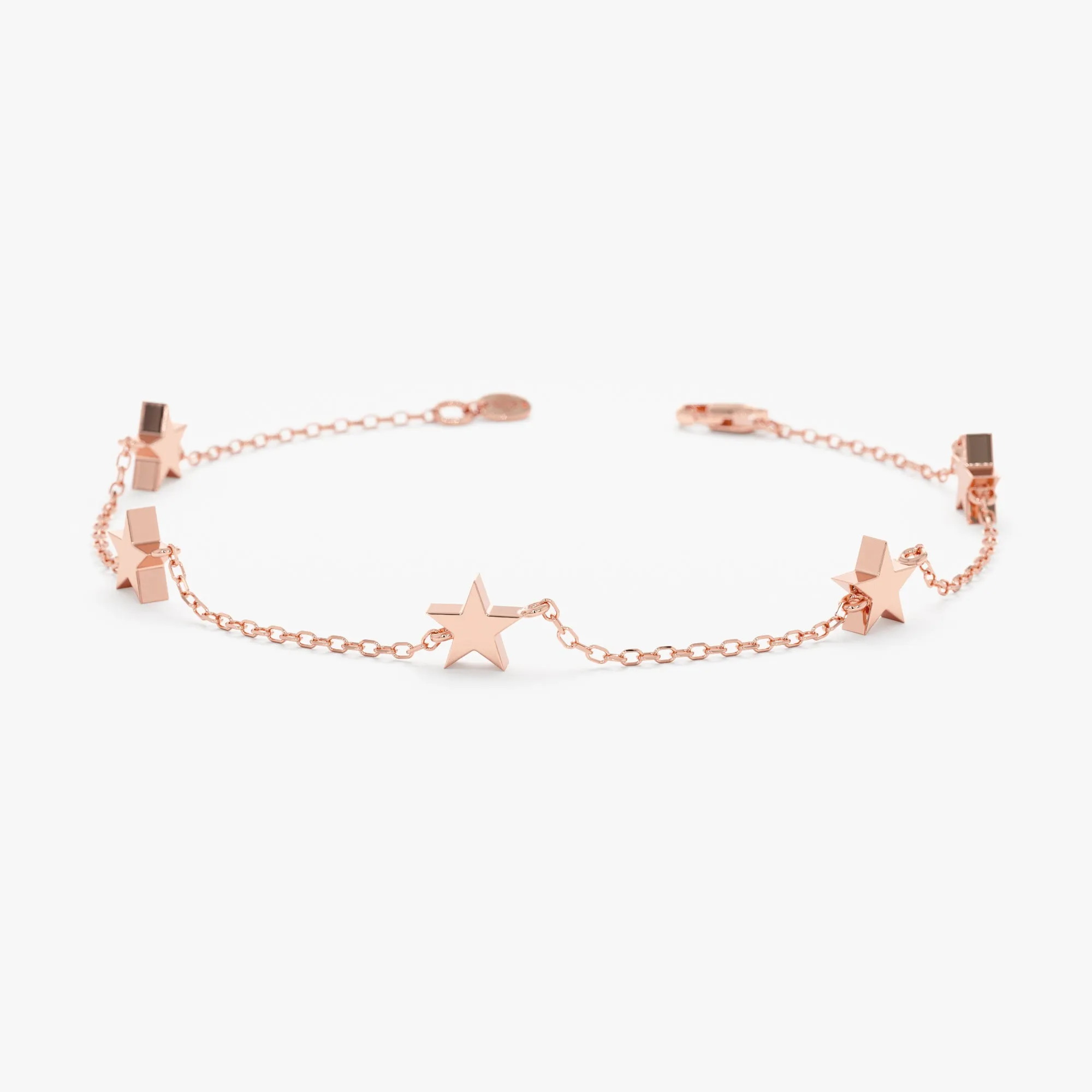 Solid Gold Star Station Bracelet, Stella