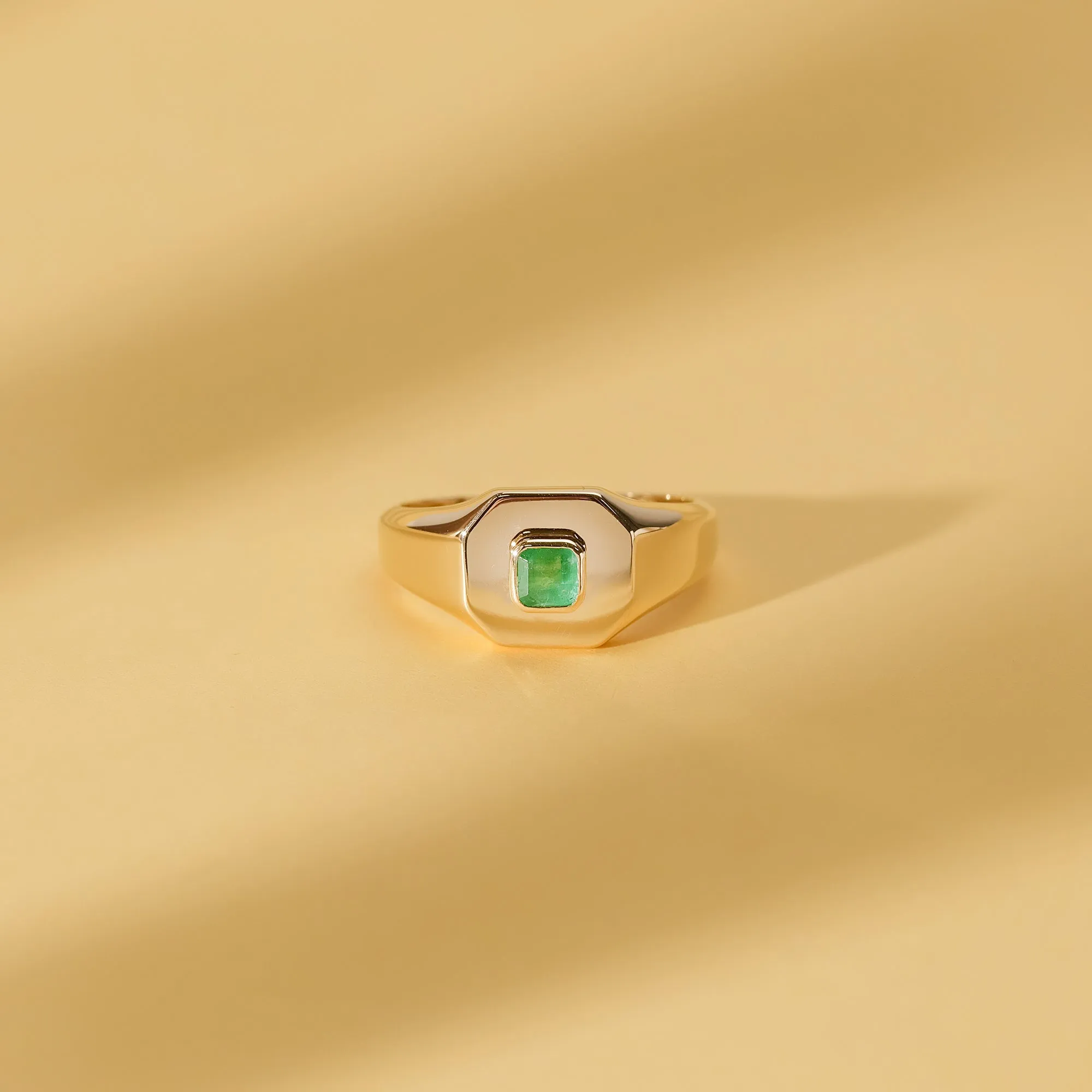 Square Emerald Signet Ring, Lyra