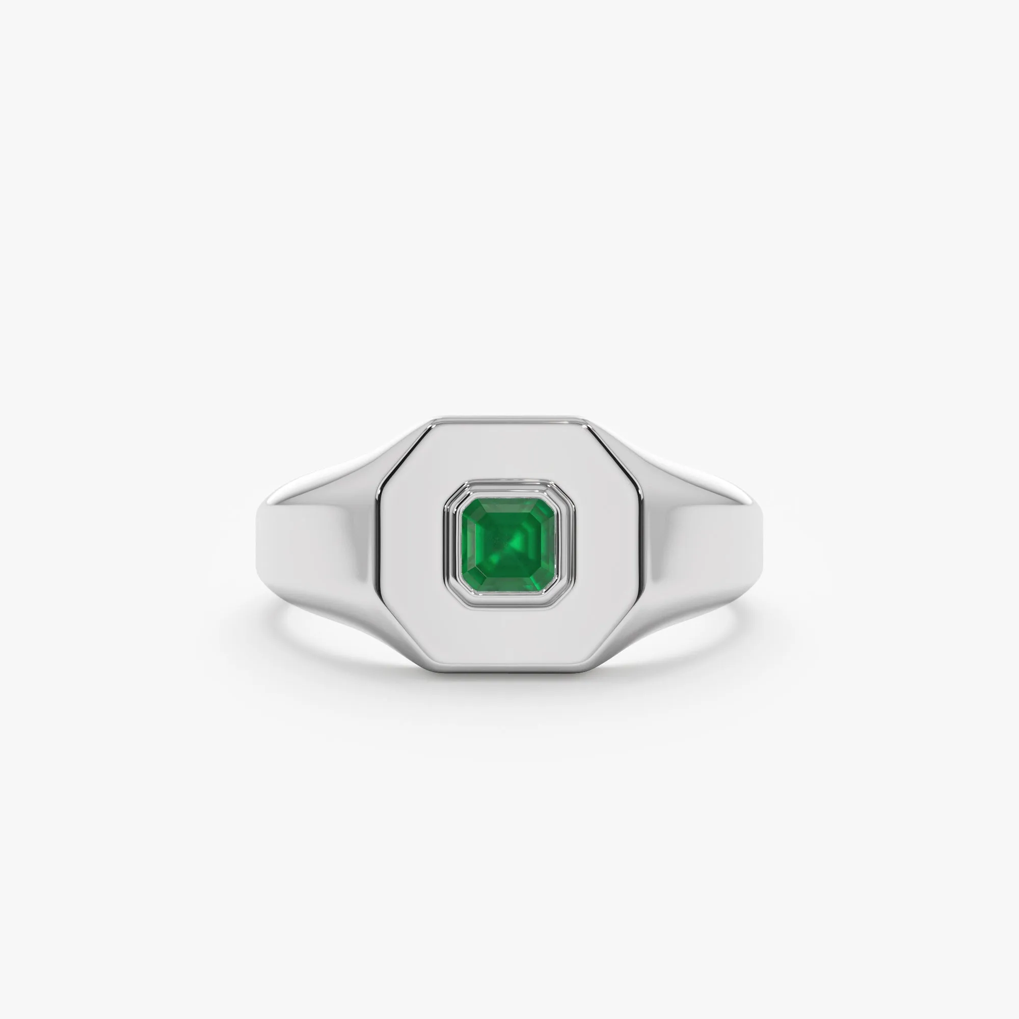 Square Emerald Signet Ring, Lyra