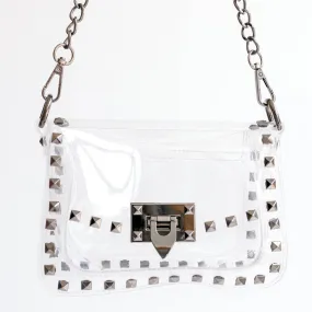 The Jackie Clear Bag in Gunmetal 