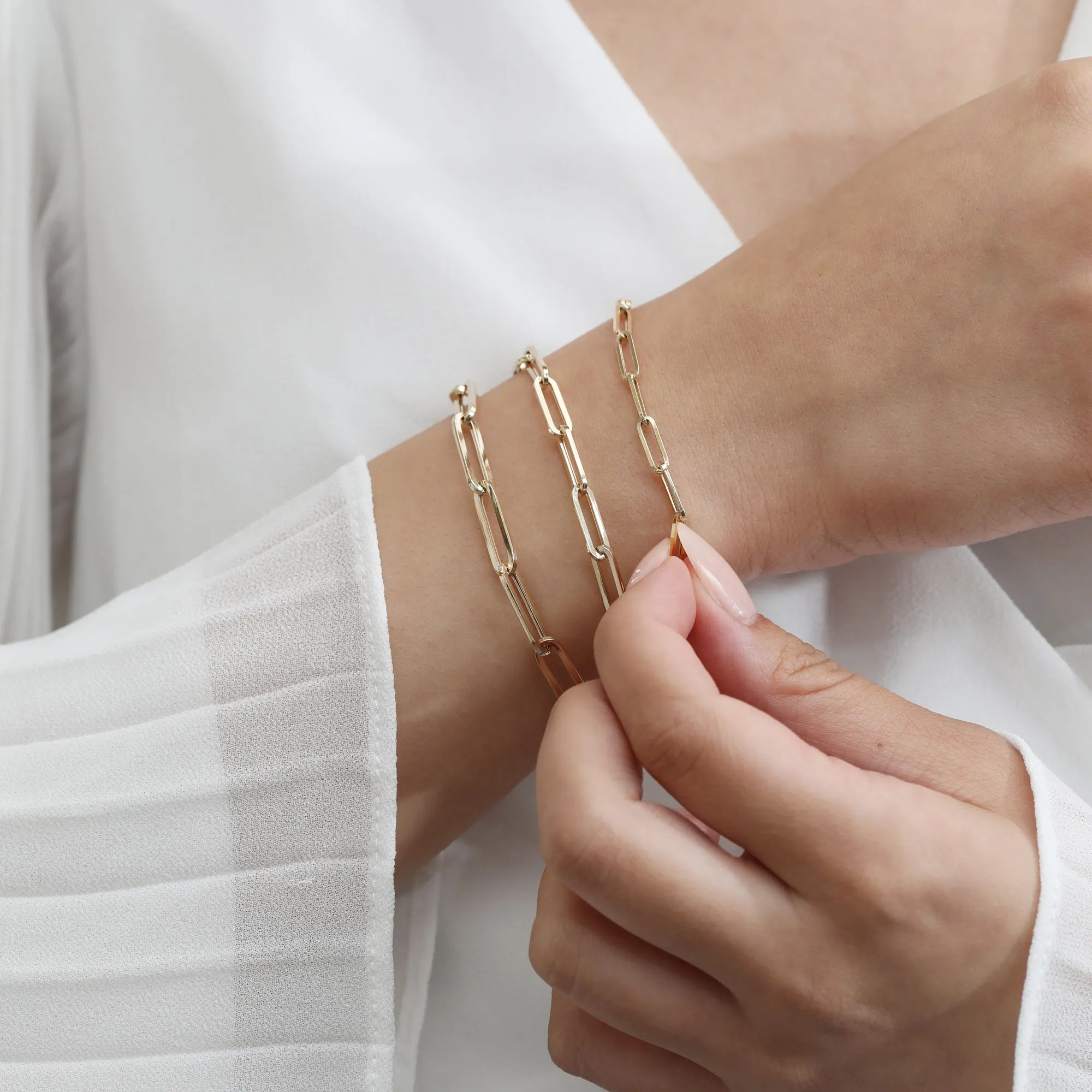 Thick Paperclip Chain Bracelet, Talia