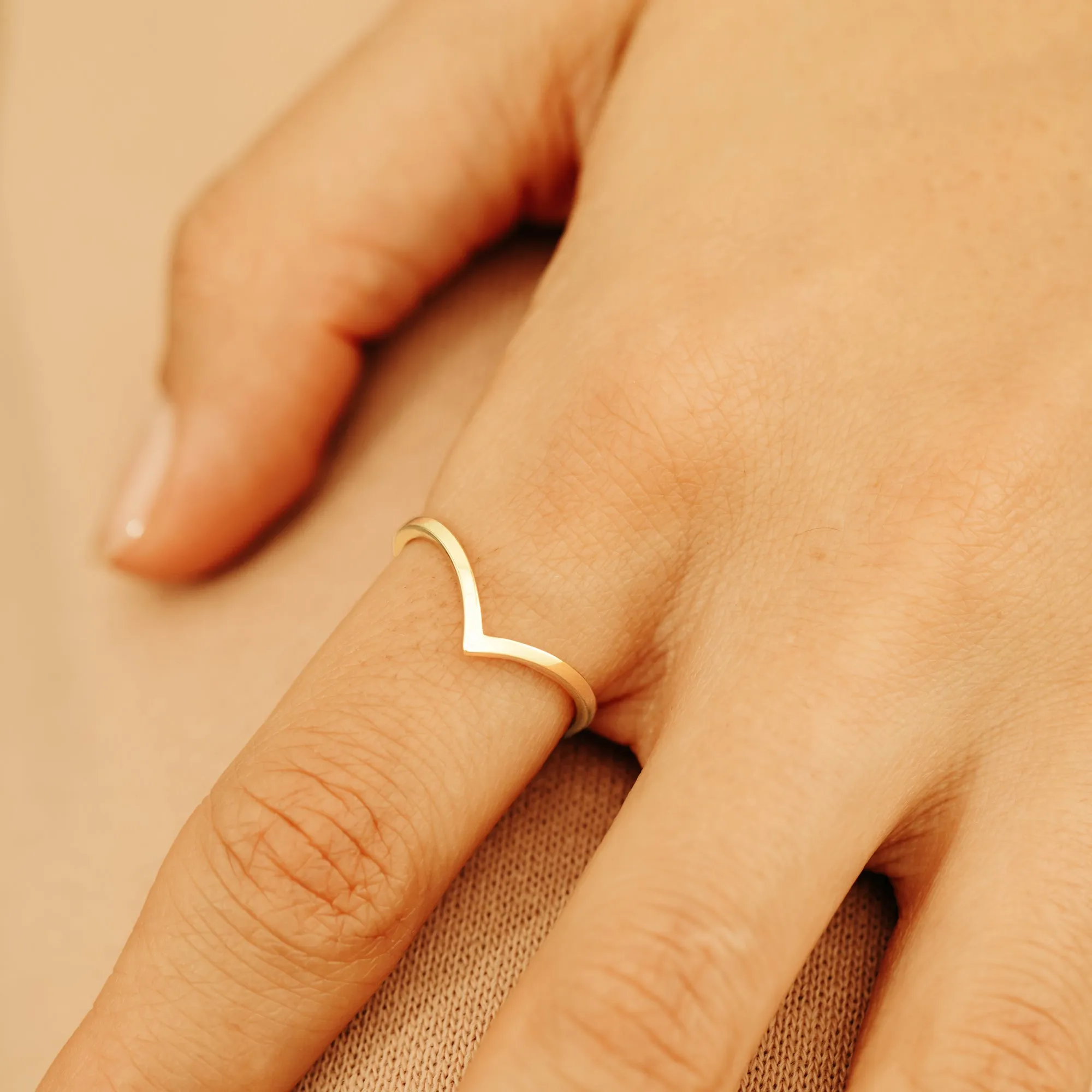 V Nesting Ring In Solid Gold, Shaniqua